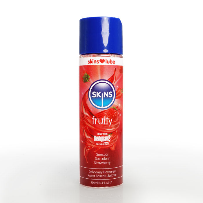 "Skins Strawberry Water Based Lubricant 4.4oz CC-SKLUBSTR4"