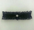 "Satin Leg Garter - One Size - Black With Black Lace EM-3555BLK"