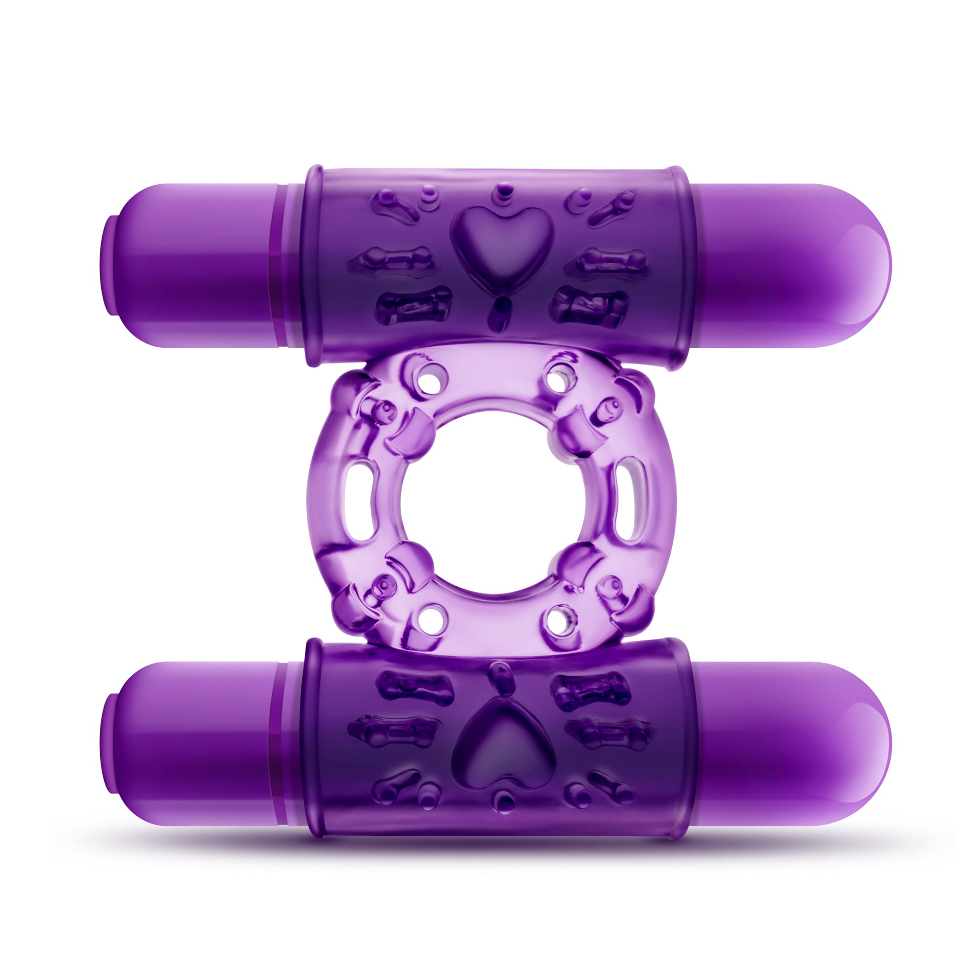 "Play With Me - Double Play - Dual Vibrating Cock Ring - Purple BL-77101"