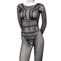 "Scandal Plus Size Full Length Lace Body Suit - Plus Size - Black SE2711853"