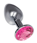"The 9's the Silver Starter Bejeweled Stainless Steel Plug - Pink ICB2313-2"