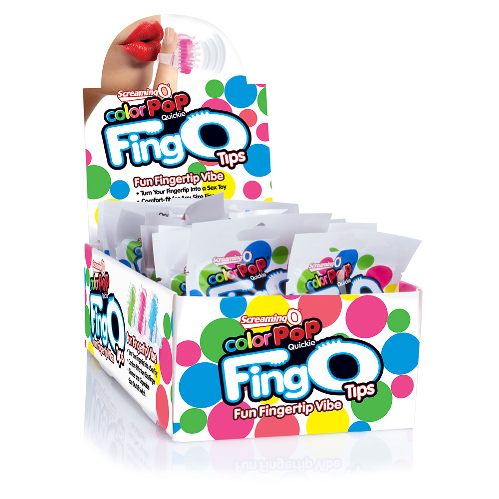 "Fingo Tips - 18 Count Pop Box Display - Assorted Colors TIP-110D"