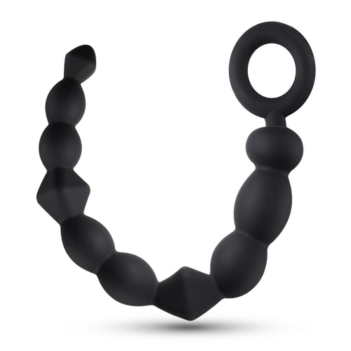 "Anal Adventures Platinum - Silicone Beginner Anal  Beads - Black BL-23945"