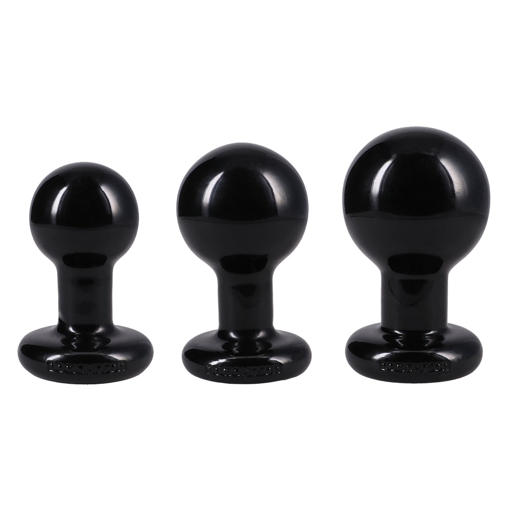 "Round Butt Plug 3 Piece Set - Black DJ0244-71-CD"