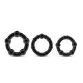 "Stay Hard - Beaded Cock Rings - 3 Pack - Black BL-00015"