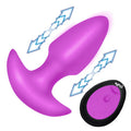 "Thrusting and Vibrating Silicone Butt Plug - Purple BNG-AH832-PU"