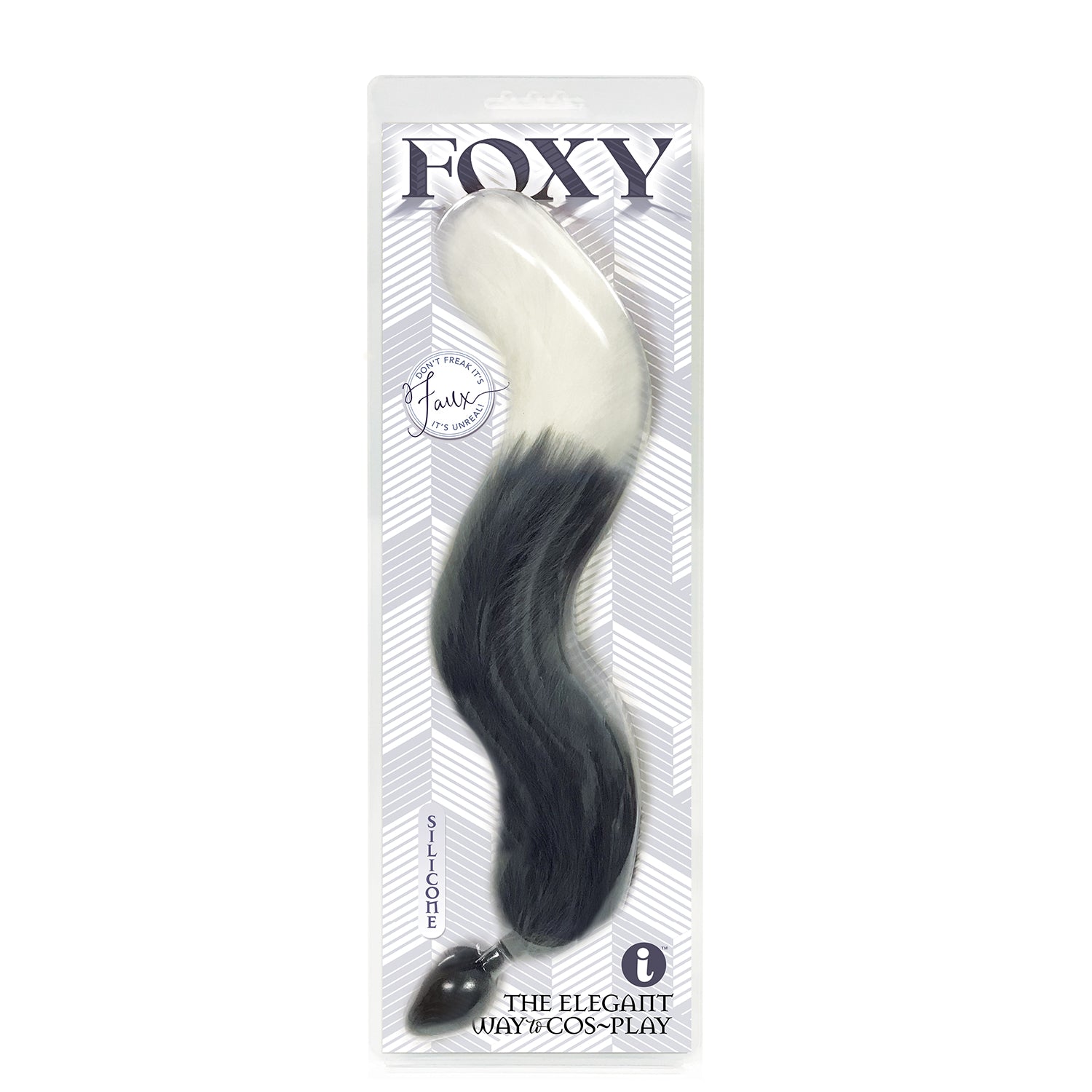"Foxy Fox Tail Silicone Butt Plug - Grey IC1404"