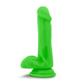 "Neo Elite - 6 Inch Silicone Dual Density Cock  With Balls - Neon Green BL-82422"
