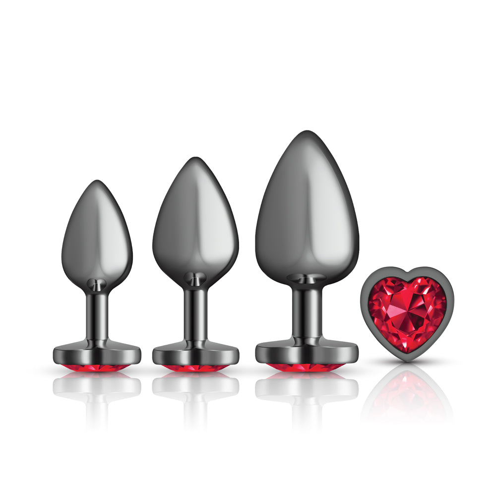 "Red Heart Gem Anal Trainer Kit - Gunmetal VB-CC9152"