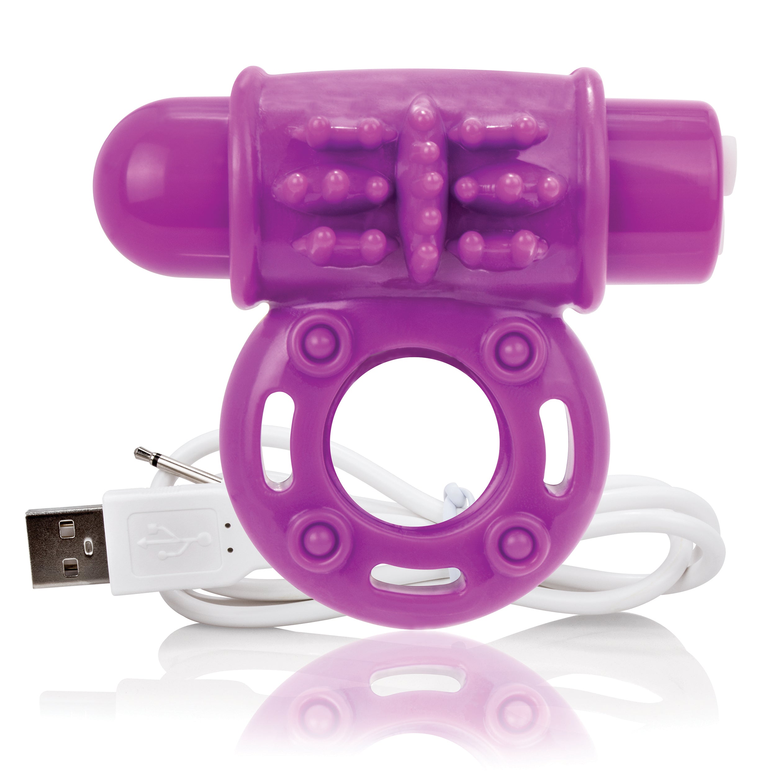 "Charged Owow Rechargeable Vibe Ring - Purple - 6  Count Box AOW-PU-110D"