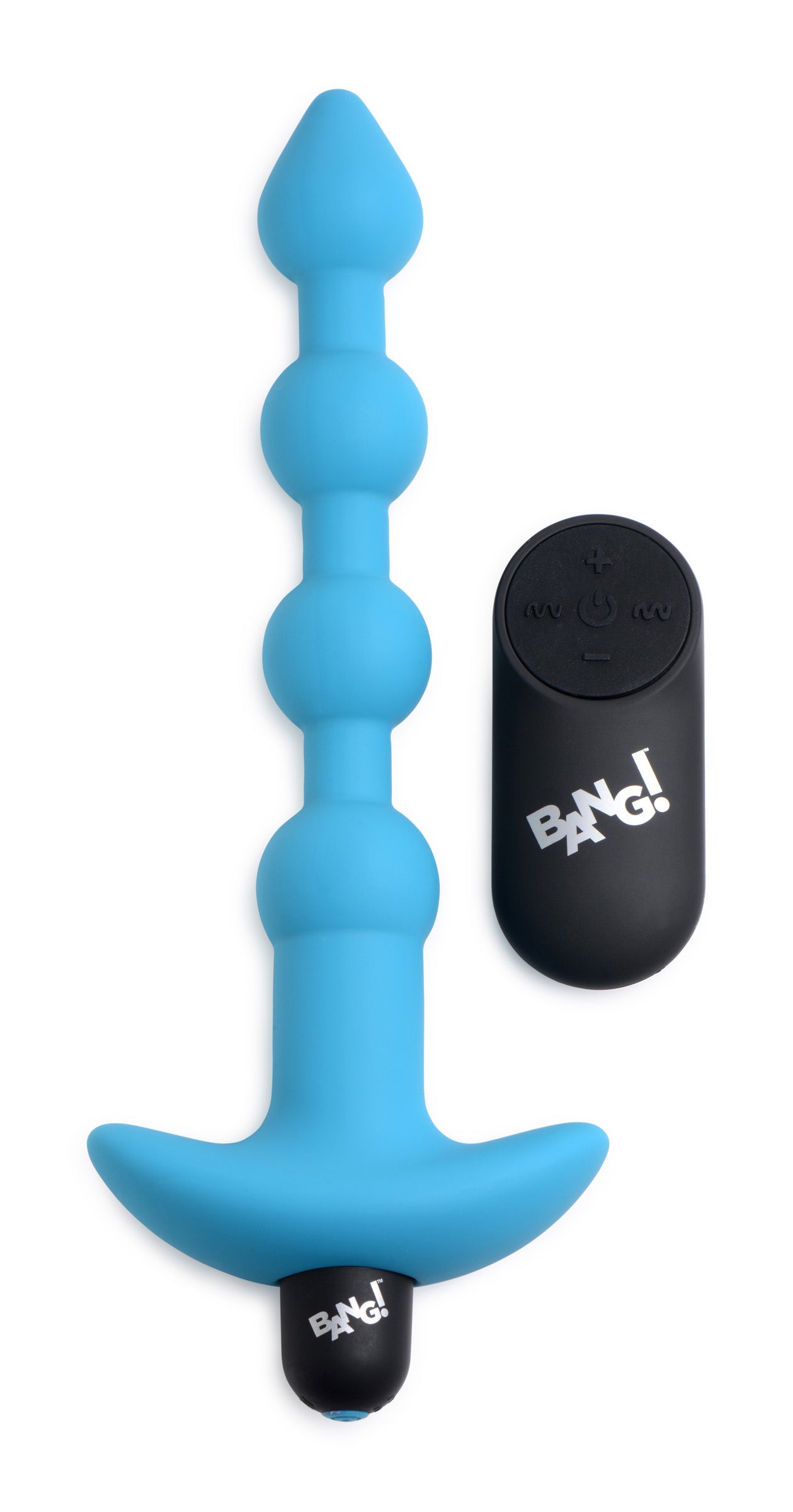 "Bang - Vibrating Silicone Anal Beads and Remote  Control - Blue BNG-AG614-BLU"